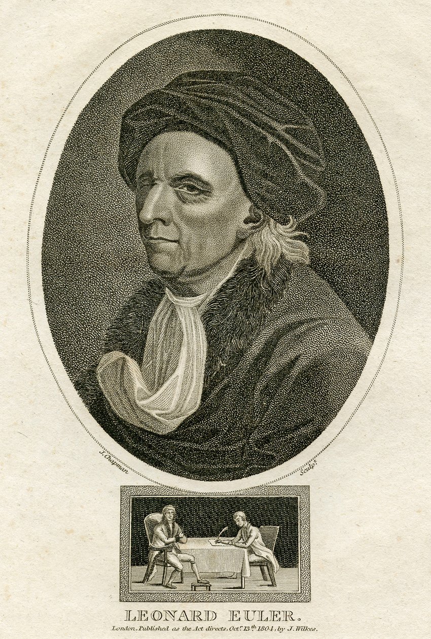 Porträtt av Leonard Euler (gravyr) av Swiss School