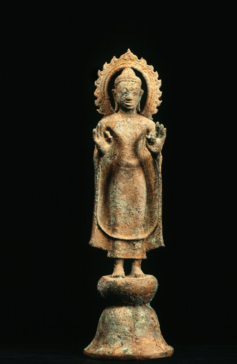 Buddha, Dvaravati-perioden (brons) av School Thai