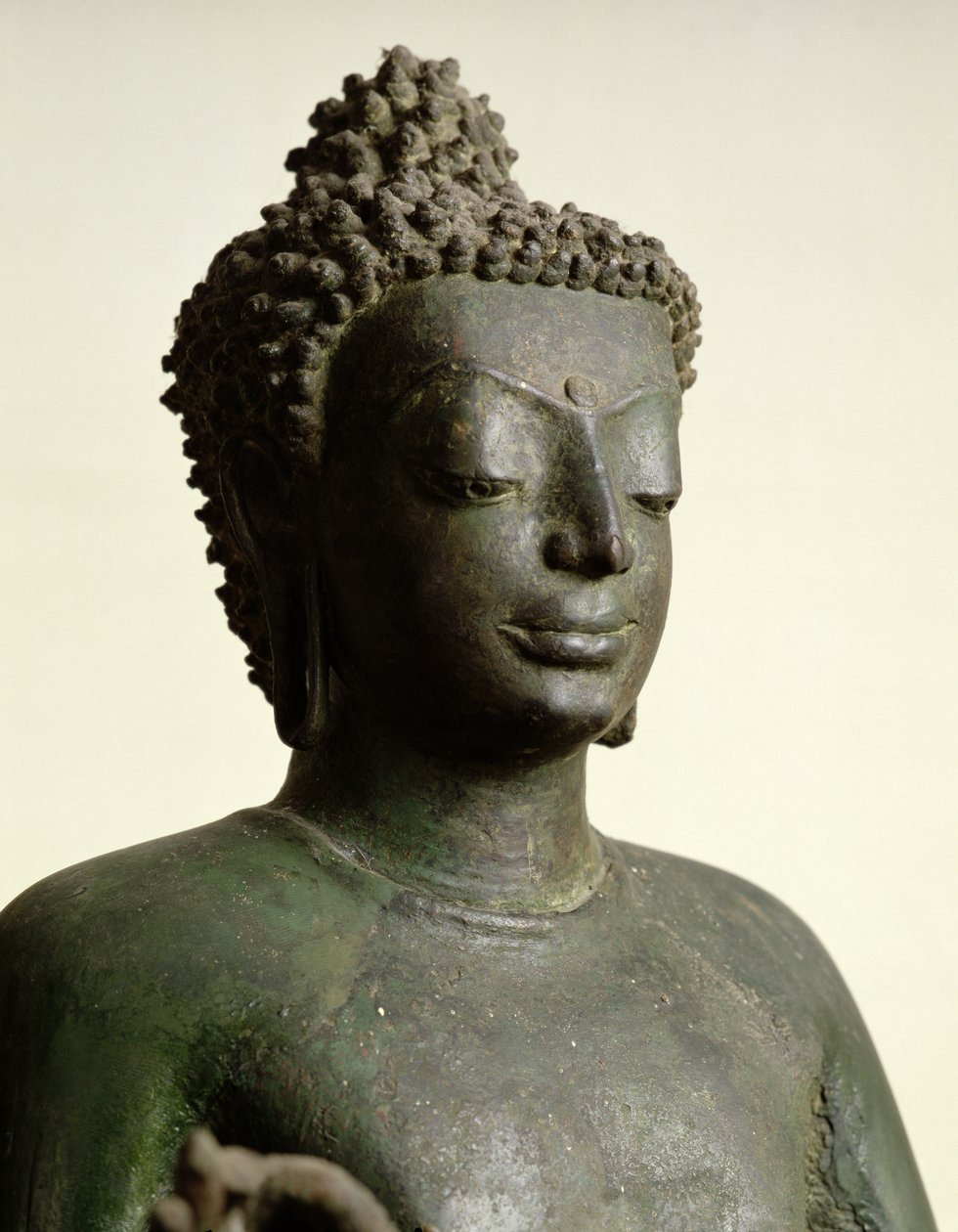 Stående Buddha, från Buriram (brons) (detalj) av School Thai