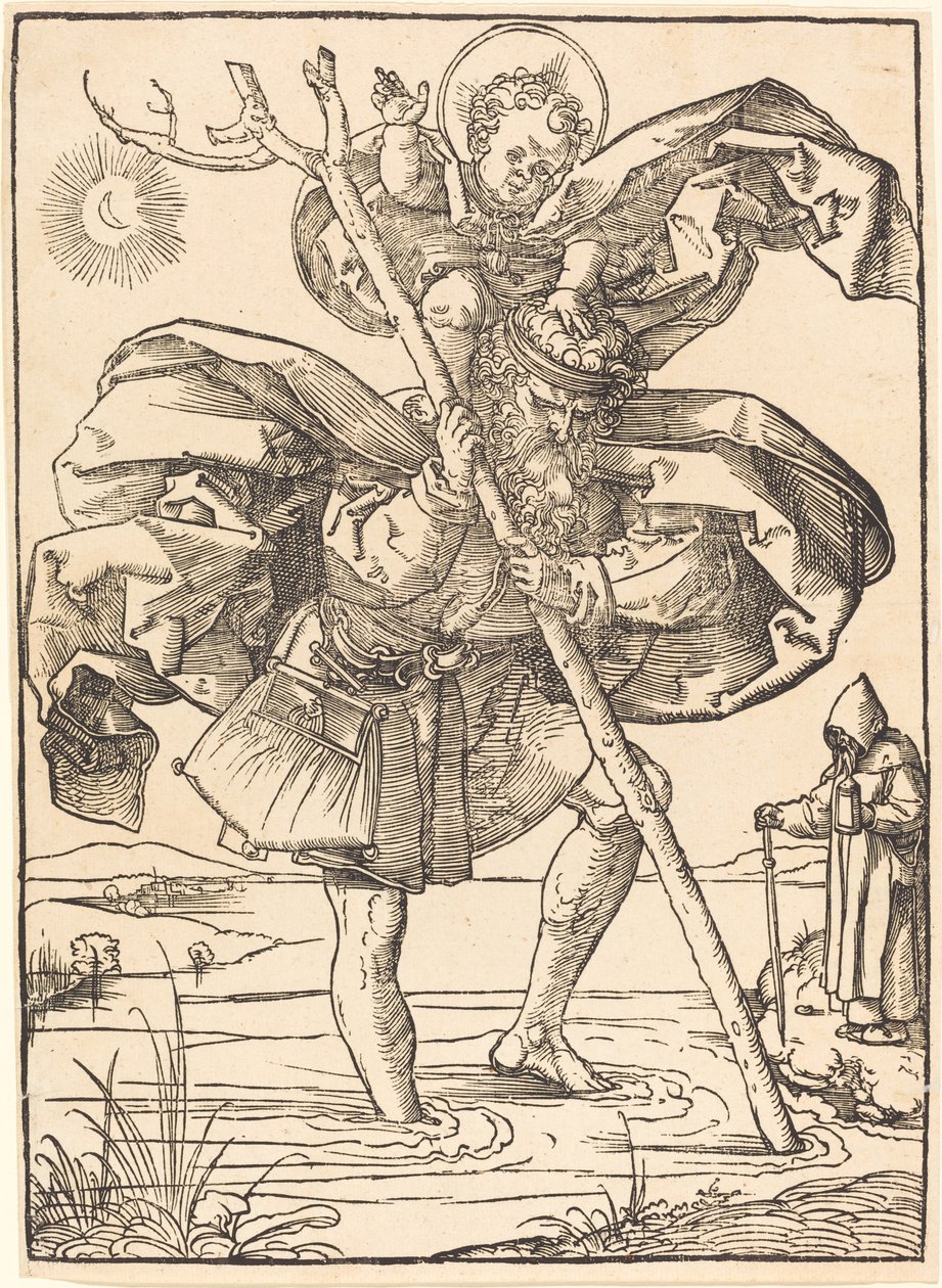Sankt Christopher av School of Albrecht Dürer