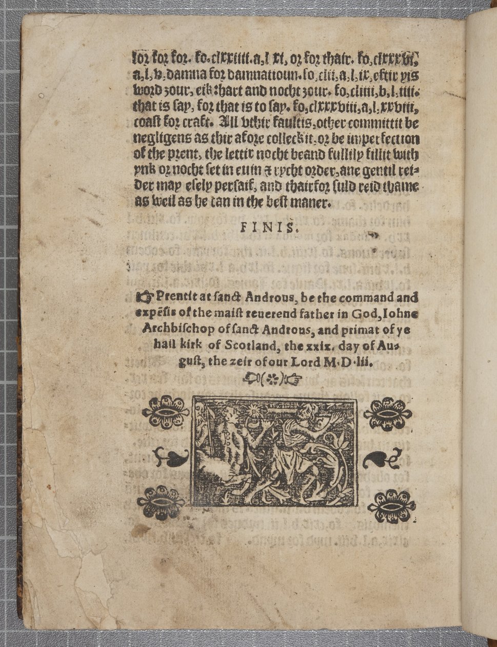 Fol 207 verso, från The Catechisme, 1552 av Scottish School