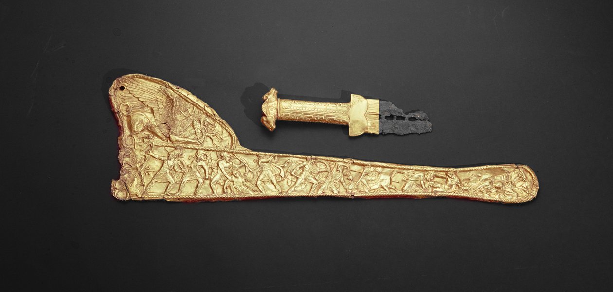 Svärdsfäste och skida (guld) av Scythian