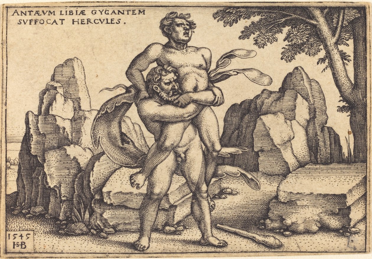 Herkules dödar Anthaeus av Sebald Beham