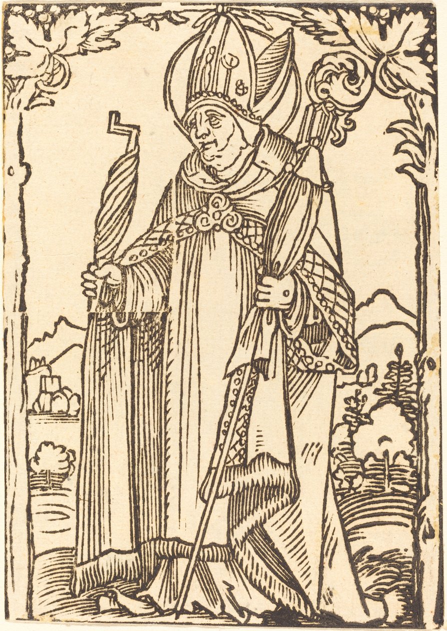 Helige Erasmus som biskop av Sebald Beham