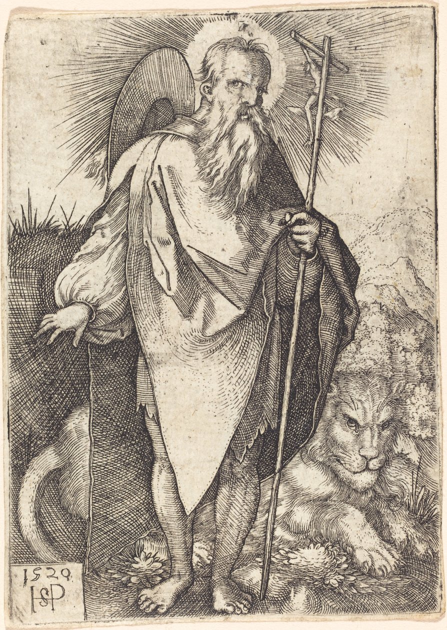 Saint Jerome står av Sebald Beham