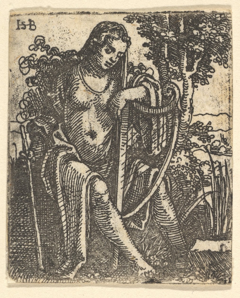 Kvinna med en harpa, 1520-25. av Sebald Beham