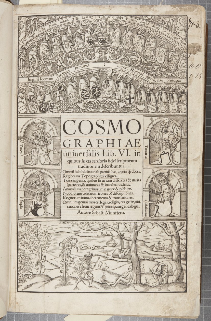 Titelsidan för Cosmographia, 1544 av Sebastian Munster