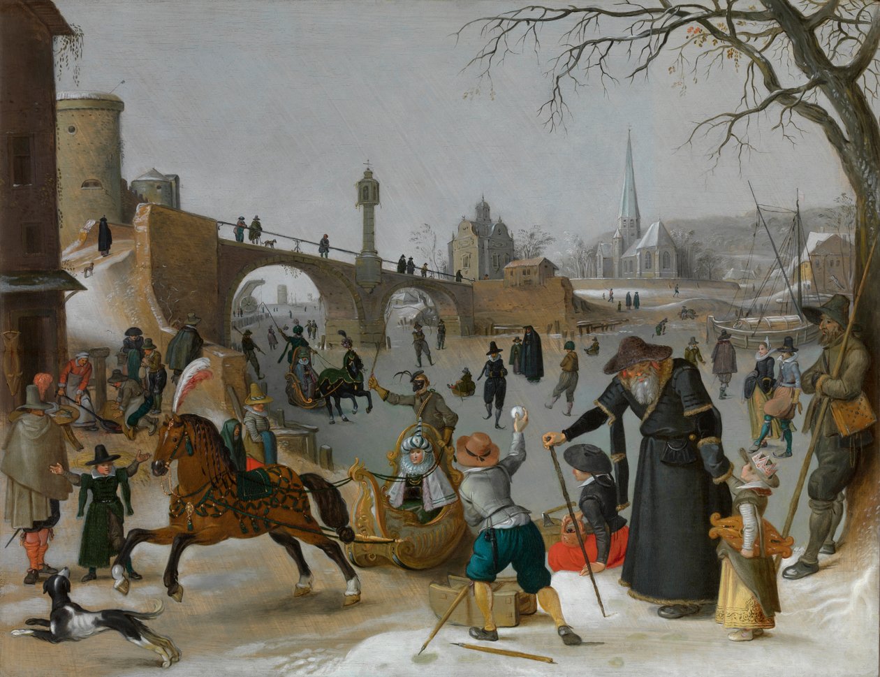 Vinternöjen (olja på panel) av Sebastian Vrancx