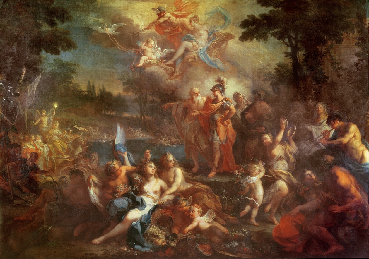 The Vision of Aeneas in the Elysian Fields, c.1735-40 av Sebastiano Conca