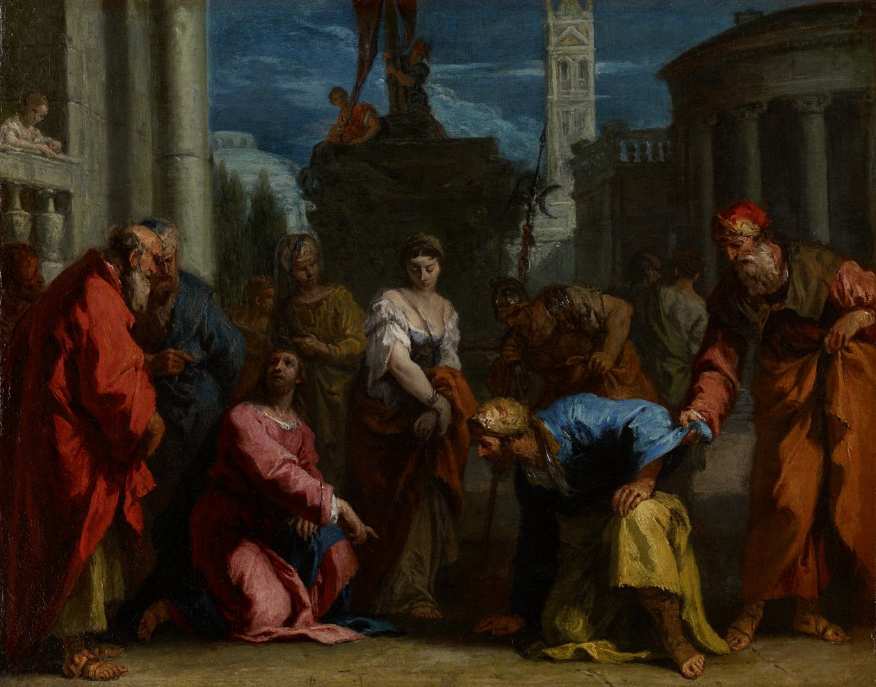 Kristus och kvinnan tagen i äktenskapsbrott, c.1710 av Sebastiano Ricci