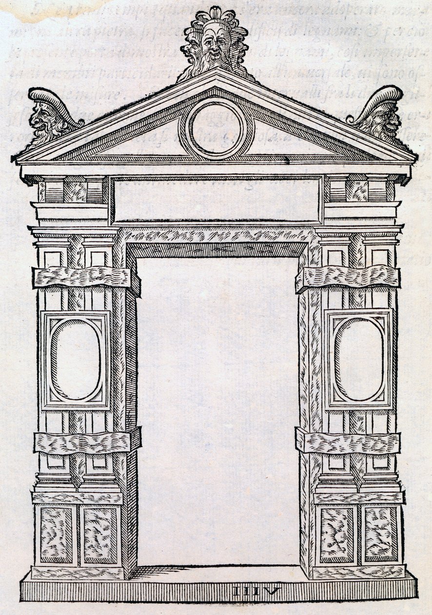 Dörr med dekorerade pelare, från "Libro Estraordinario", 1565 av Sebastiano Serlio