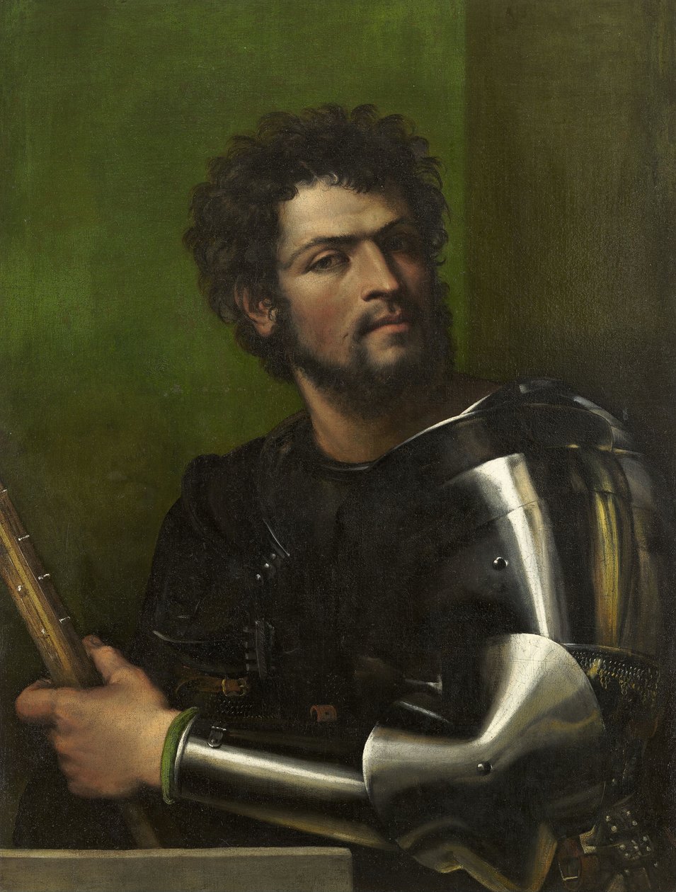 Porträtt av en man i rustning av Sebastiano del Piombo