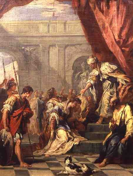 Esther Before Ahasverus (olja på duk) av Sebastiano Ricci