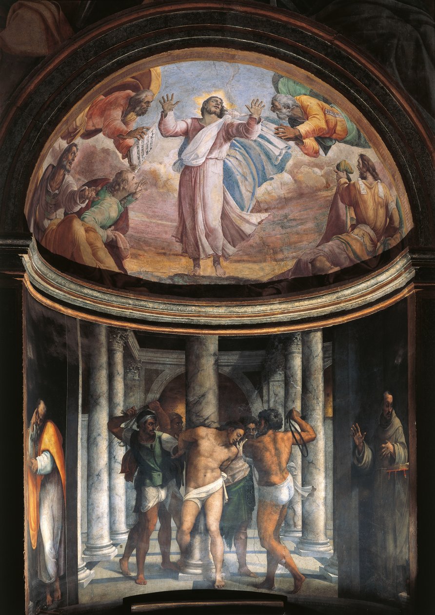 The flagellation of Christ (fresk) av Sebastiano del (c.1485 1547) Piombo