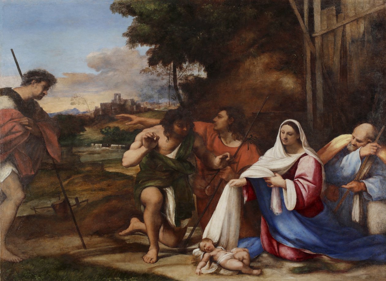 Tillbedjan av herdarna, 1510 av Sebastiano del Piombo