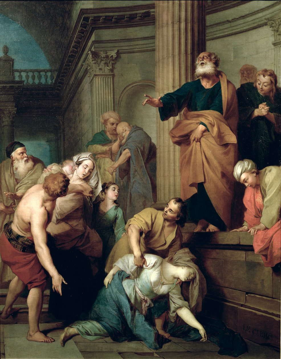 Saffiras död, Ananias hustru av Sebastien II Le Clerc