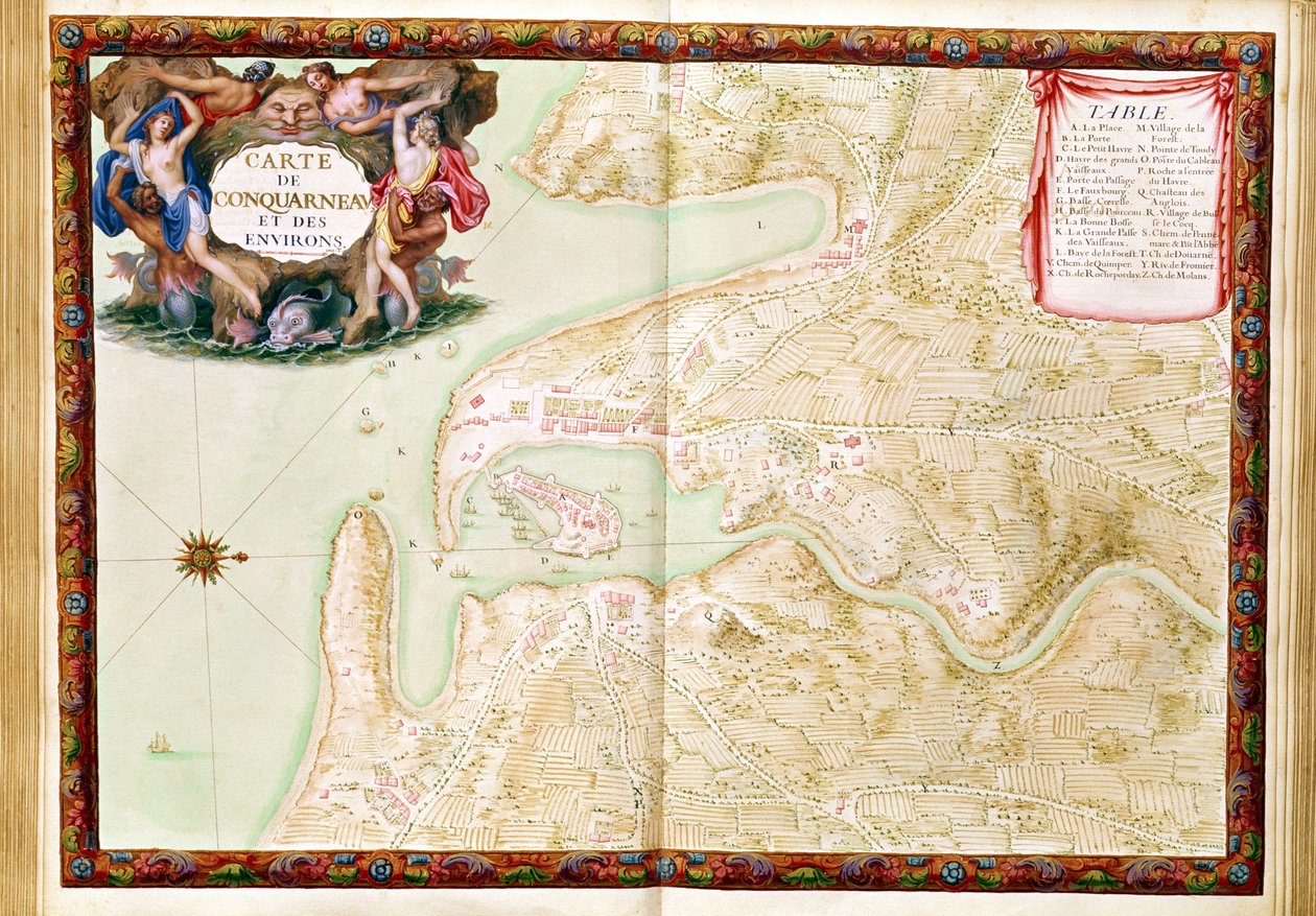 Ms 988 volym 3 fol.31 Karta över Concarneau, från 