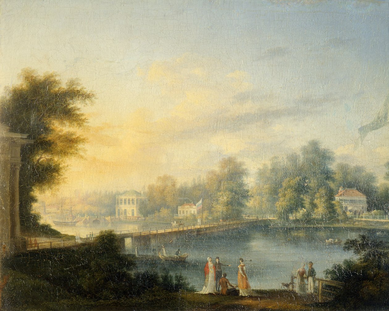 Utsikt över Bolshaya Neva och Stroganov Dacha, 1804 av Semen Fedorovich Shchedrin