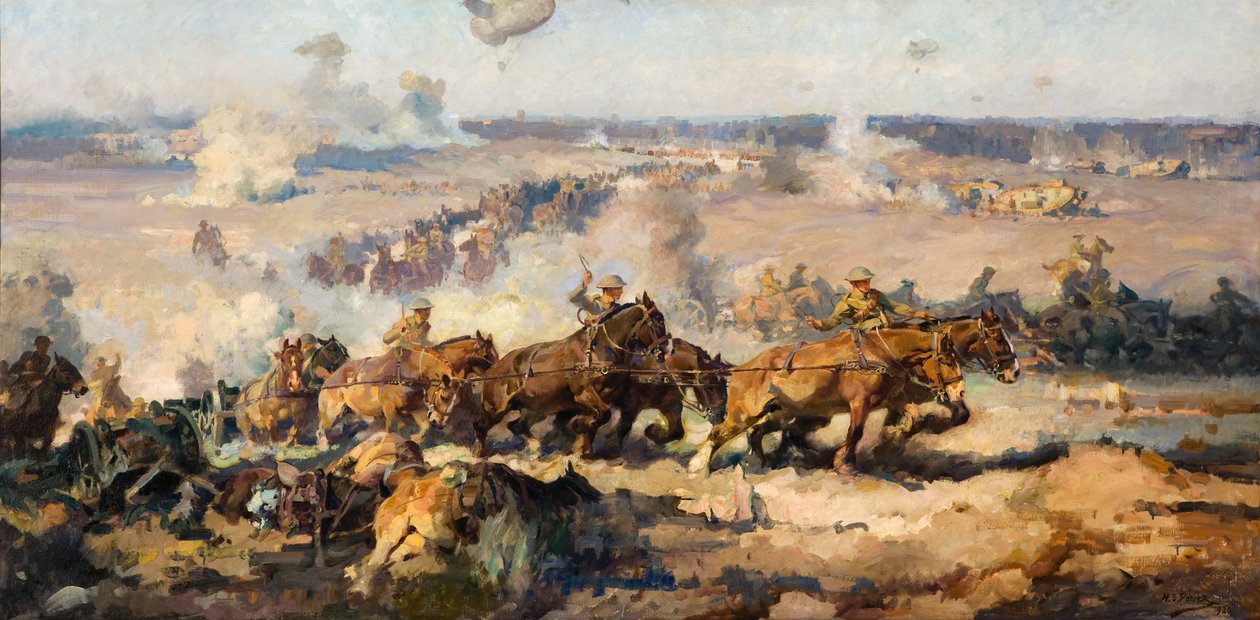 The battle before Villers-Bretonneux, August 8th, 1918 av Septimus Power