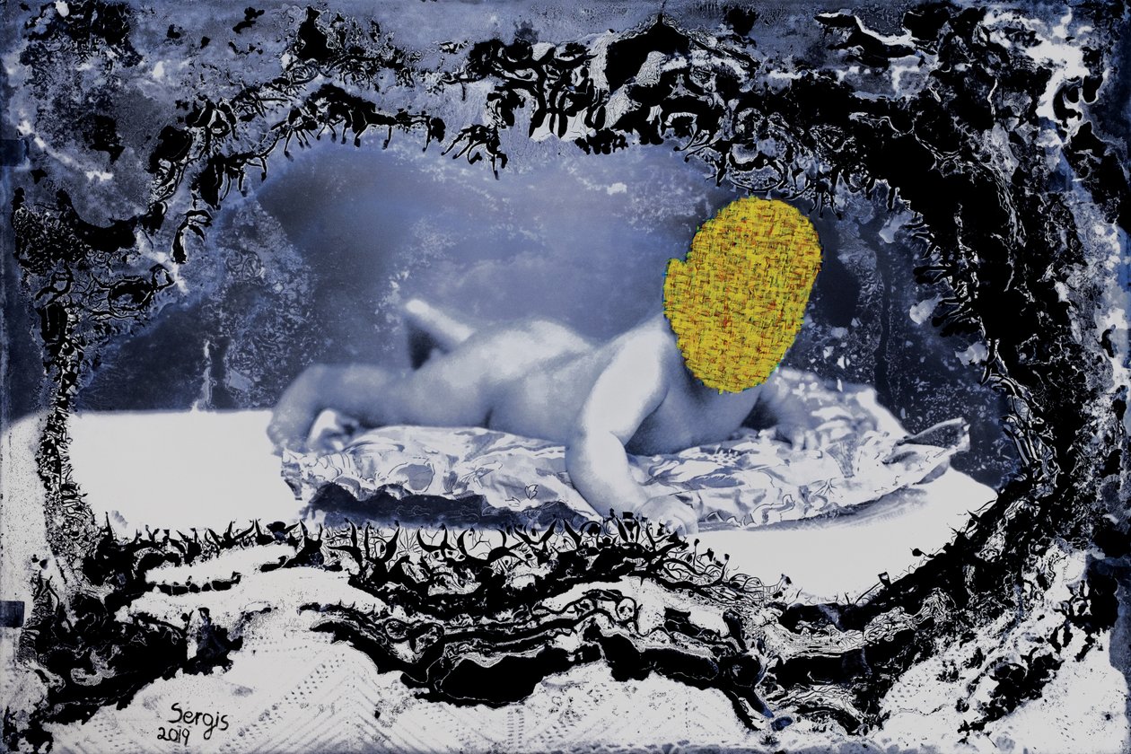 first posture, 2019 (blandteknik) av Sergis Adamos