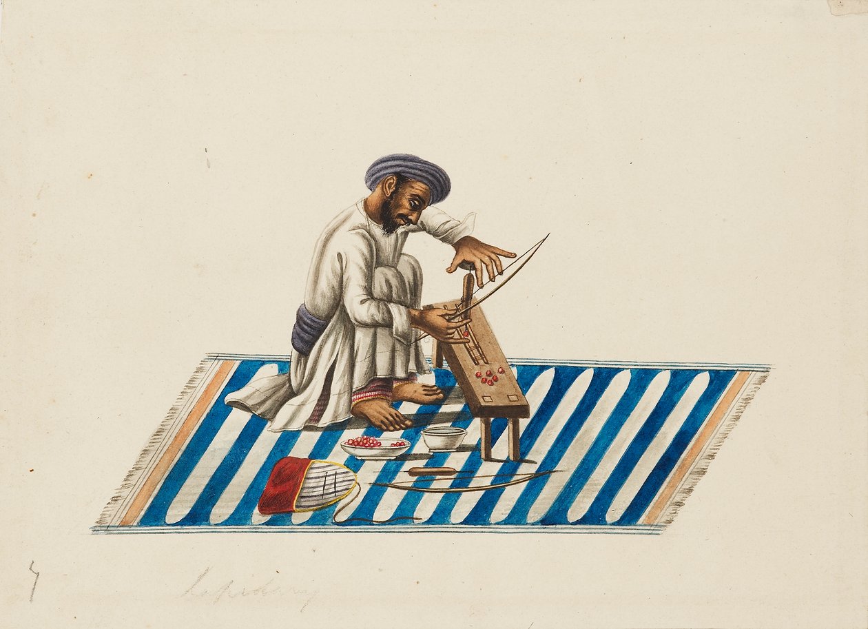 Lapidary på jobbet, c1810 av Sewak Ram