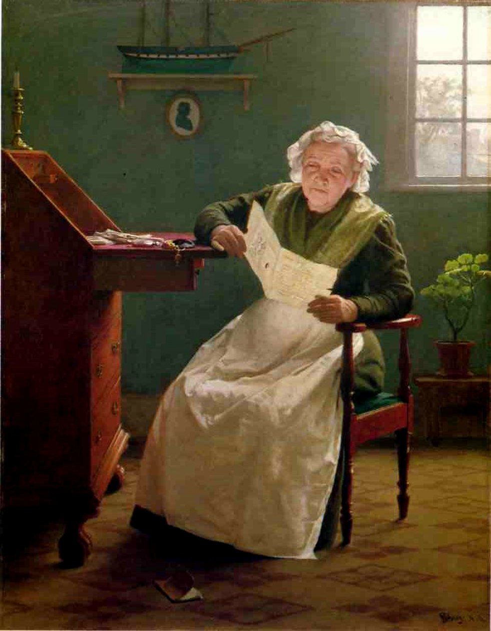 Kära Polly (olja på duk) av Seymour Joseph Guy