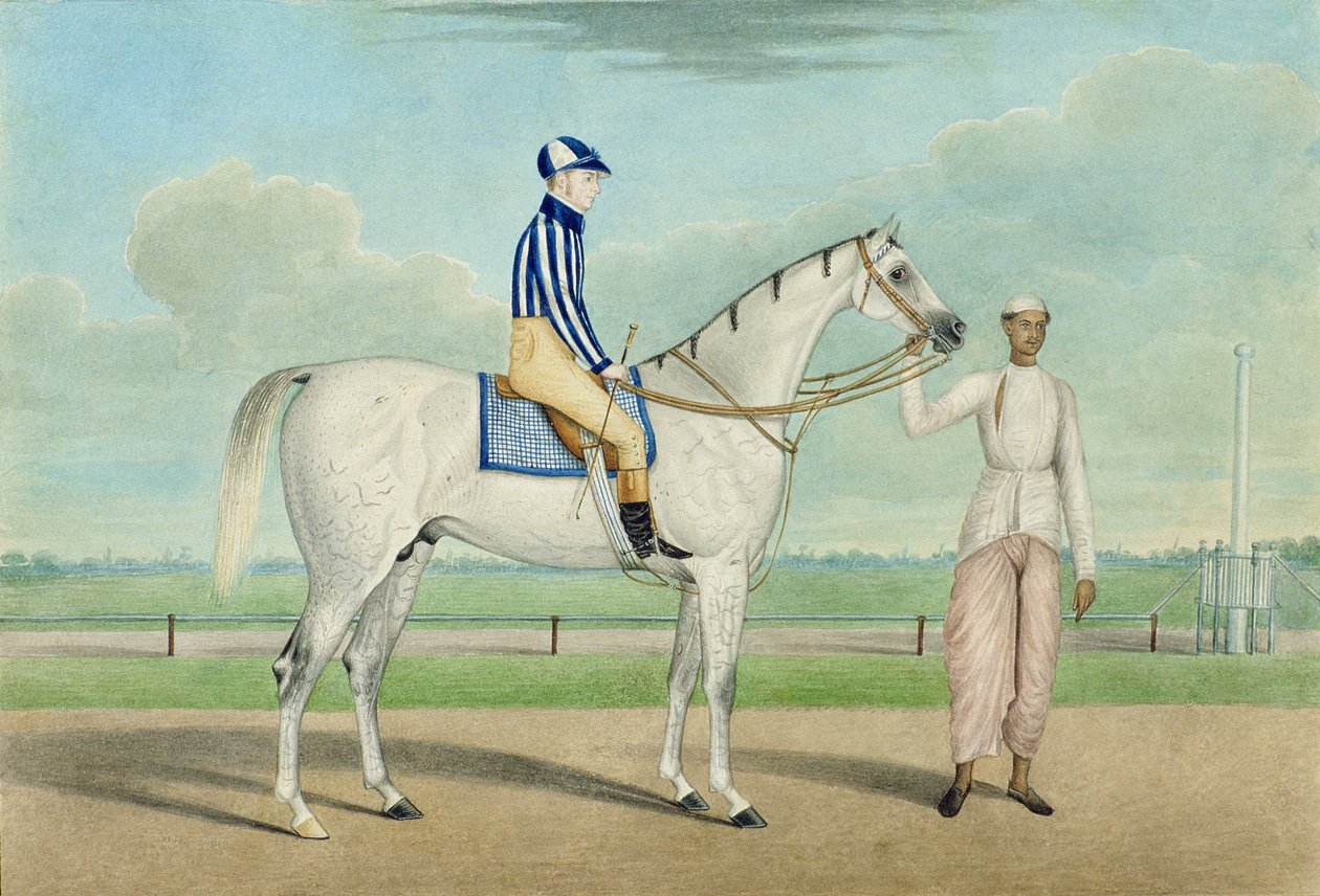 Lopphäst med jockey och hästskötare, Calcutta av Shaik Muhammad Amir of Karraya