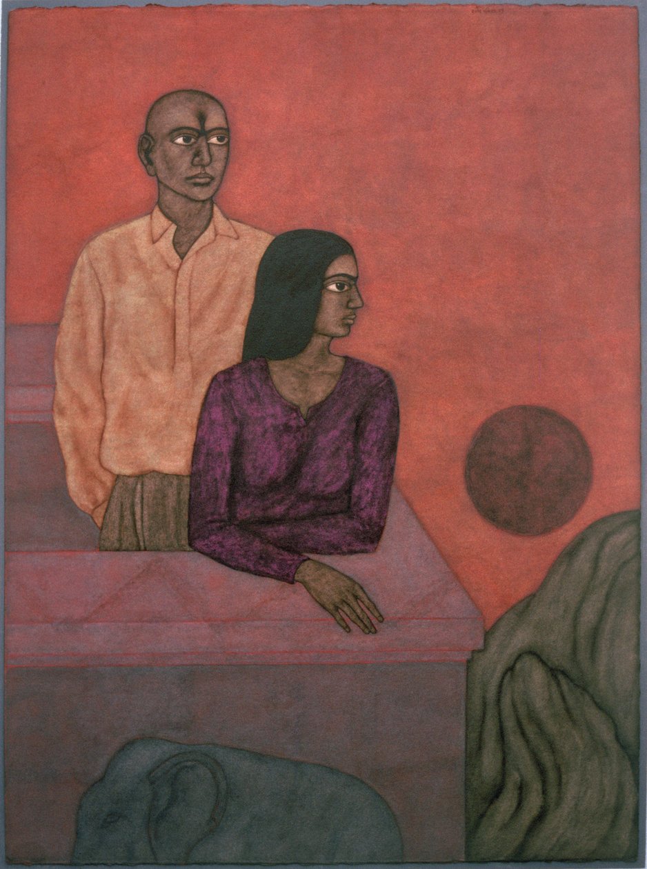 Setting Sun, 1997 (wc på papper) av Shanti Panchal