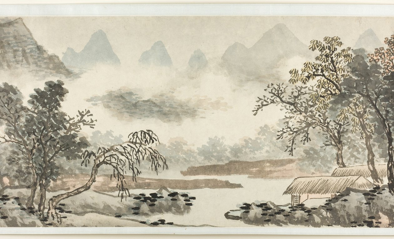 Moln över floden före regn 溪雲欲雨圖 av Shen Zhou