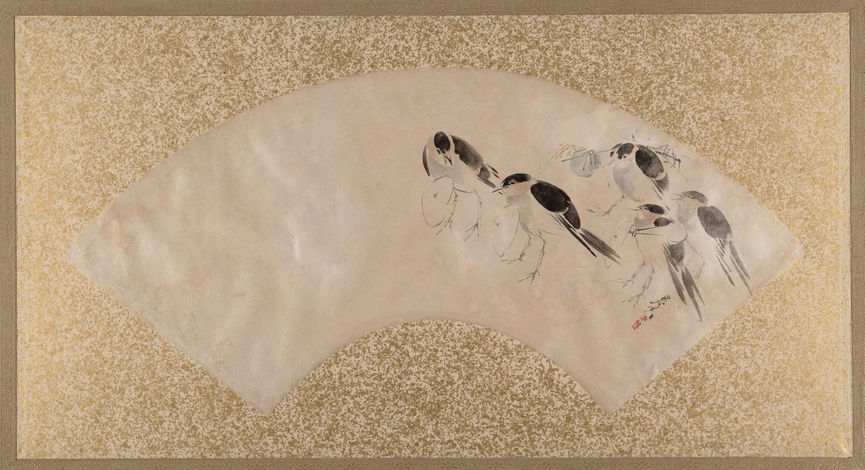 Fåglar, sent 1800-tal. av Shibata Zeshin