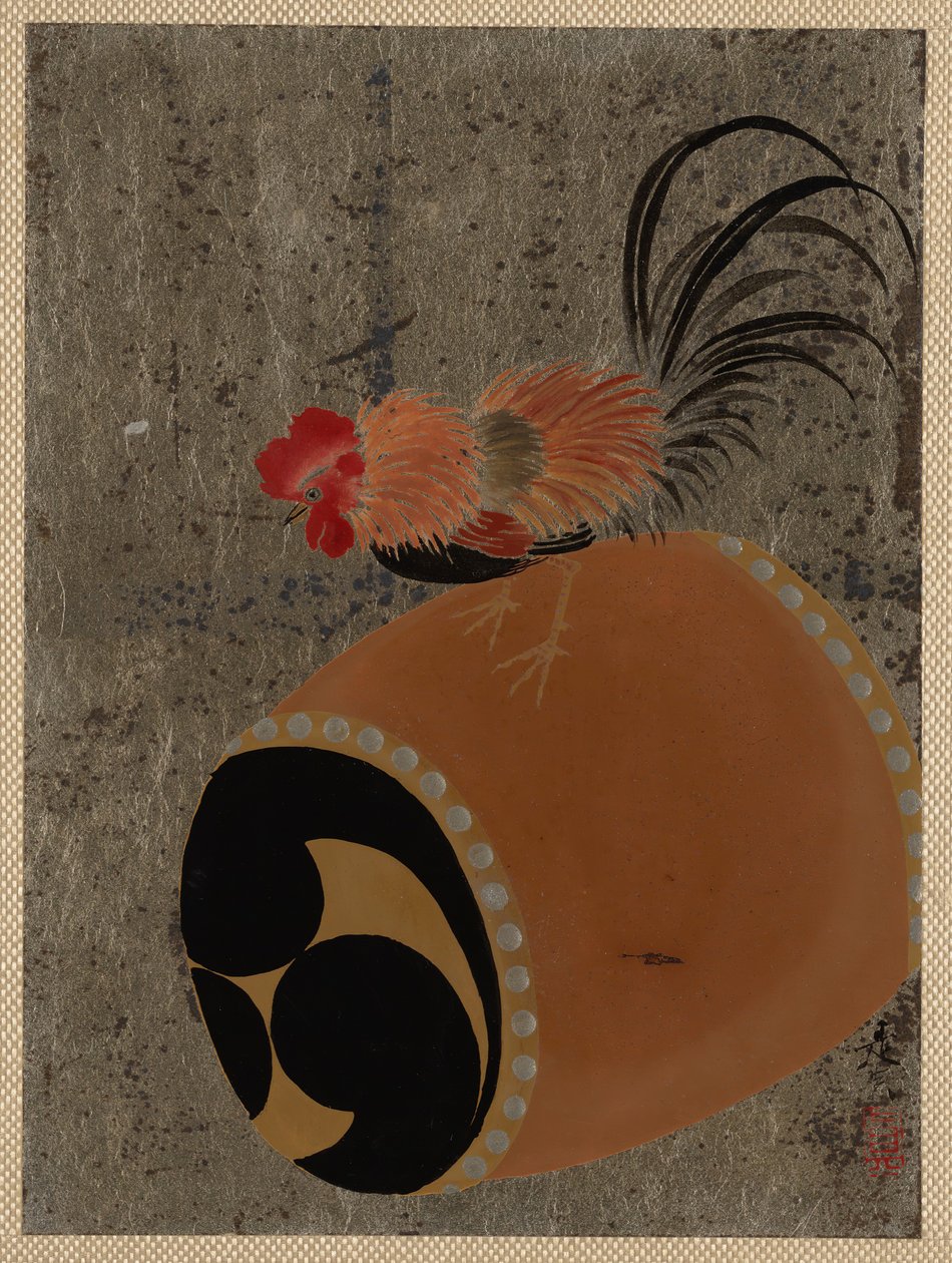 Tupp på trumma, 1882. av Shibata Zeshin