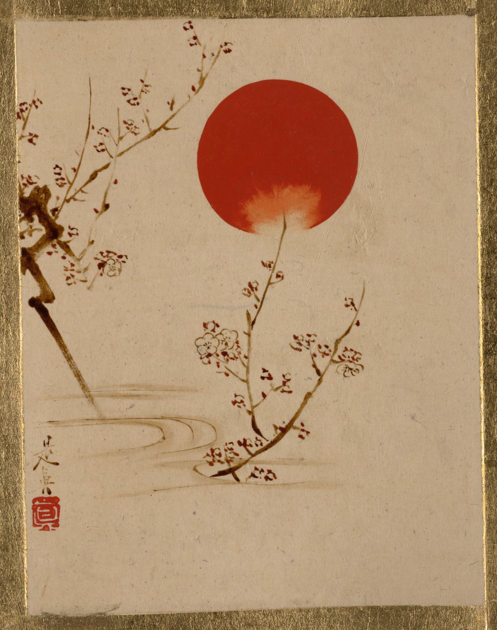 Sol- och plommongrenar. av Shibata Zeshin
