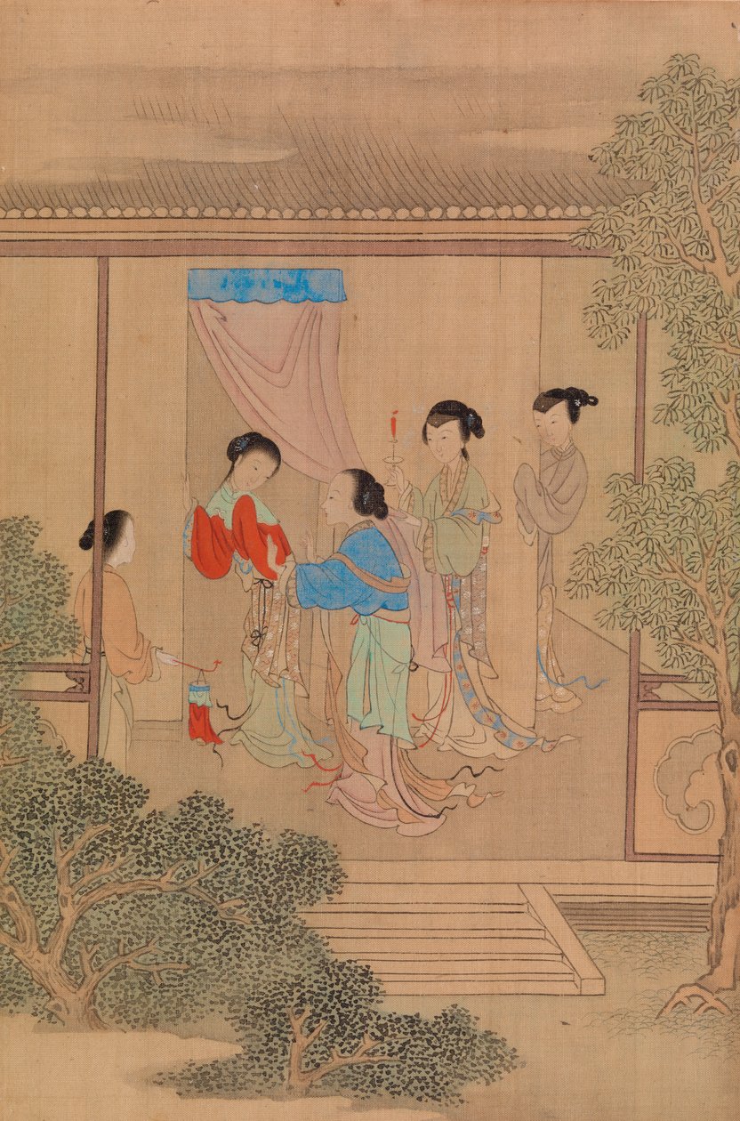 Fem figurer på veranda av Shih Fu Chuiu Ying Shih Fu Chuiu Ying