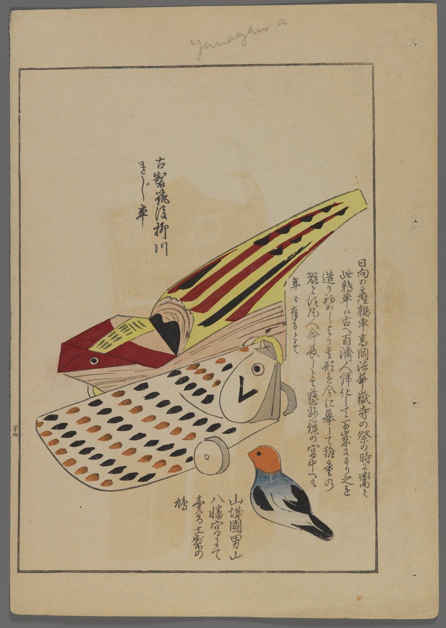 Japanska leksaker, från Unai no tomo (A Childs Friends) av Shimizu Seifu, 1891-1923. Fågel, fisk och reptil. av Shimizu Seifu