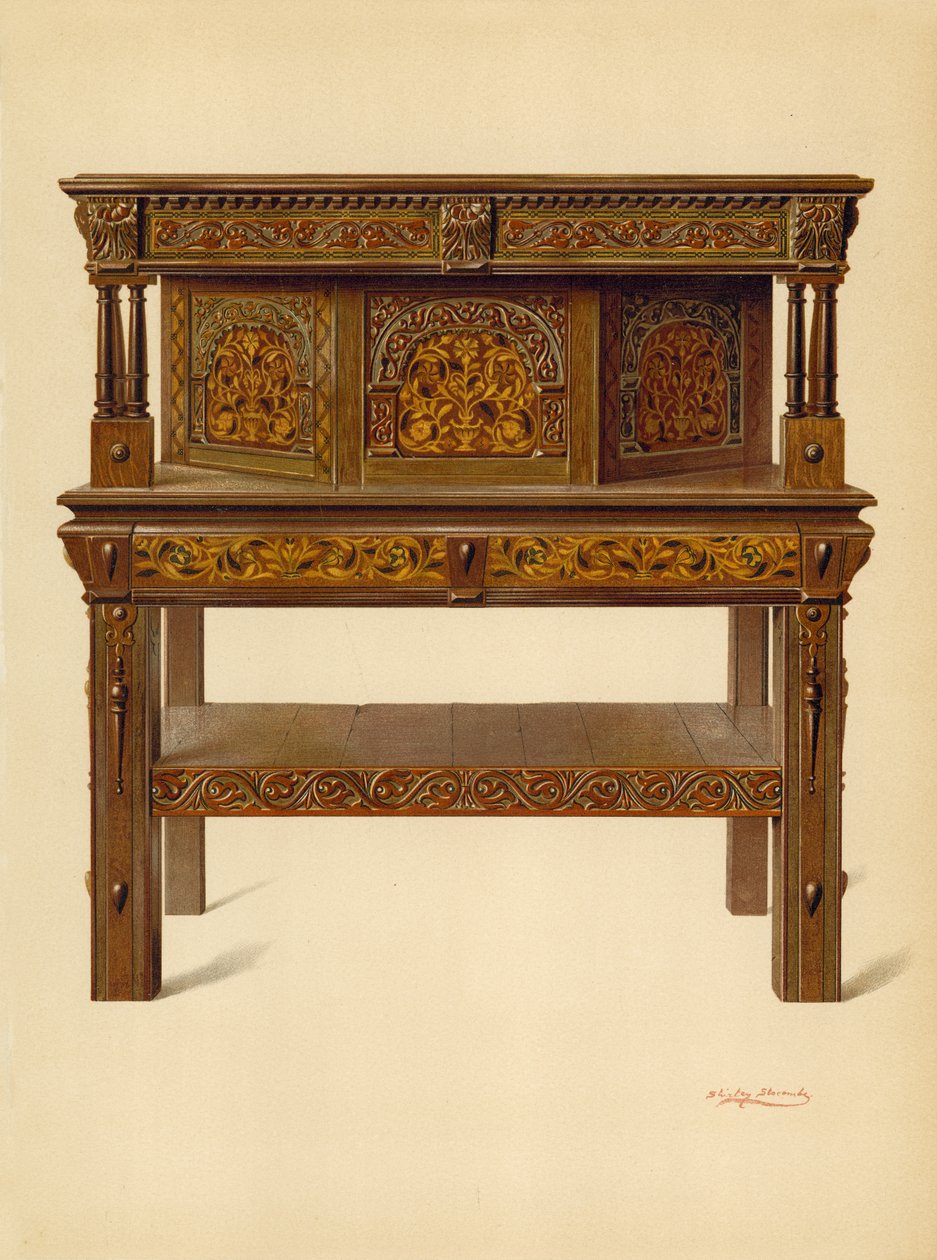 Oak Standing Buffet, egendom av Edward Quilter (chromolitho) av Shirley Charles Llewellyn Slocombe