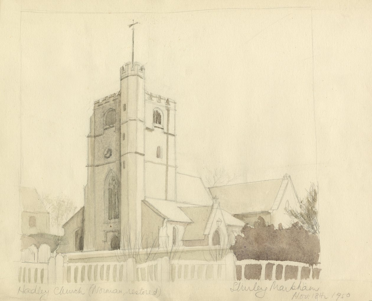 "Hadley Church", 1950. av Shirley Markham