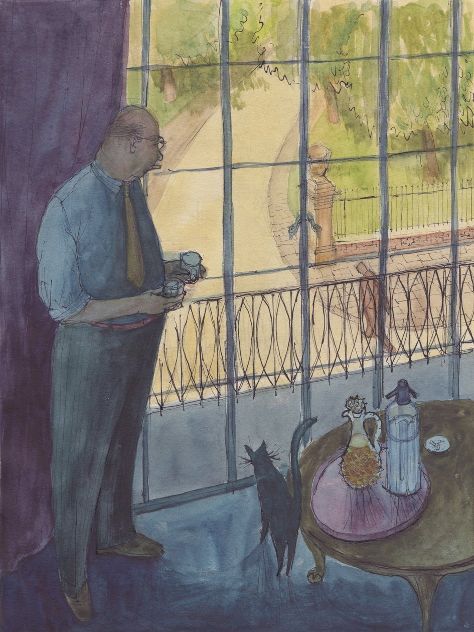 Man tittar ut genom fönstret, 1952. av Shirley Markham