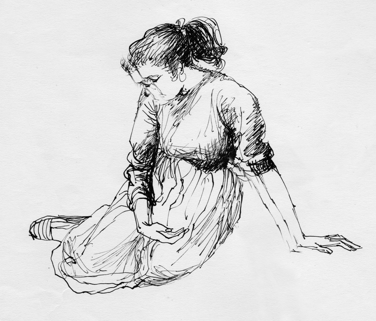 Sittande kvinna, c1950. av Shirley Markham