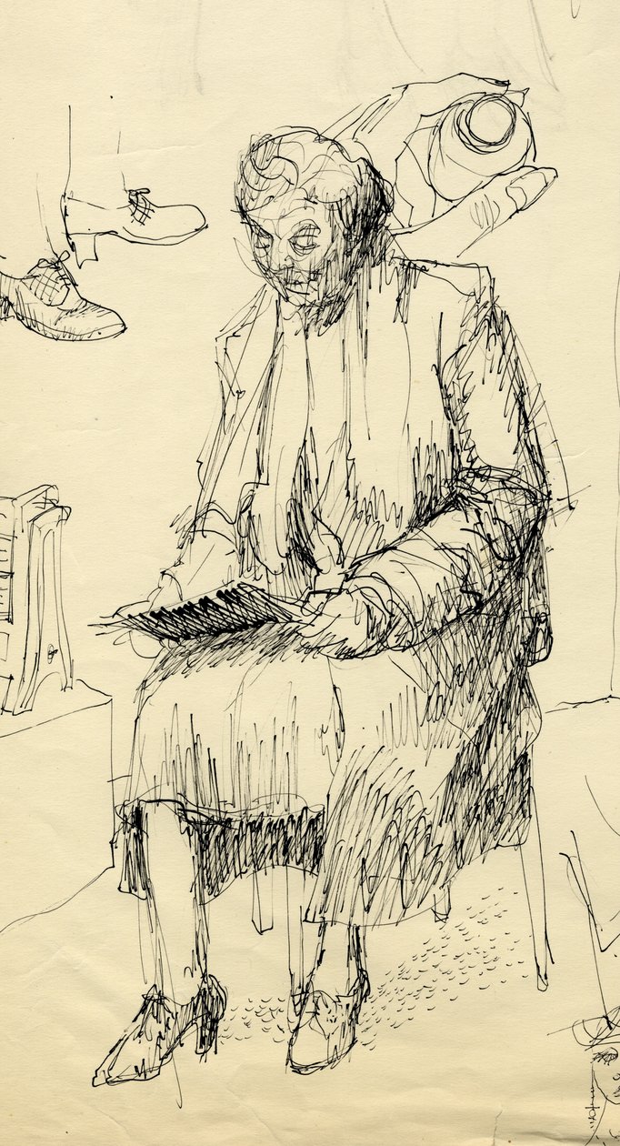 Sittande kvinna läser, 1953. av Shirley Markham