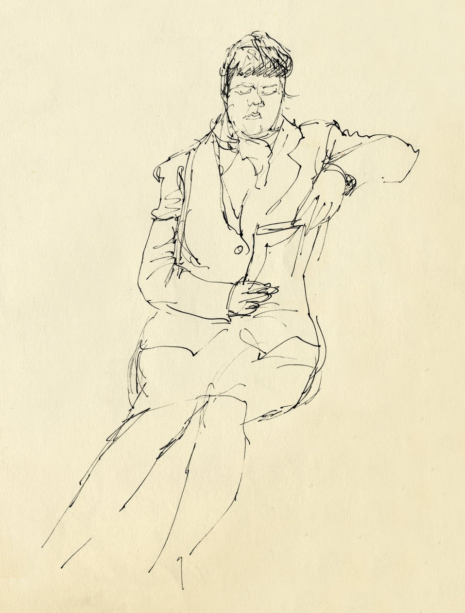 Sittande kvinna läser, 1953. av Shirley Markham