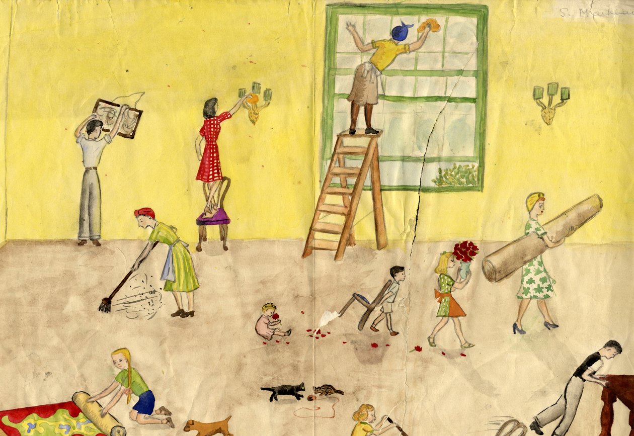 Vårstädning, 1944. av Shirley Markham