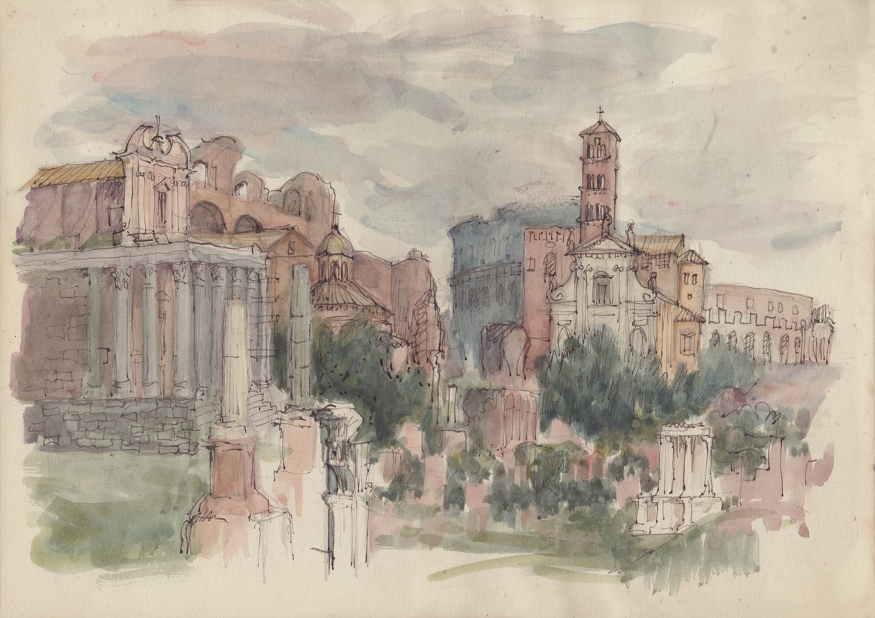Forumet, Rom, c1950. av Shirley Markham