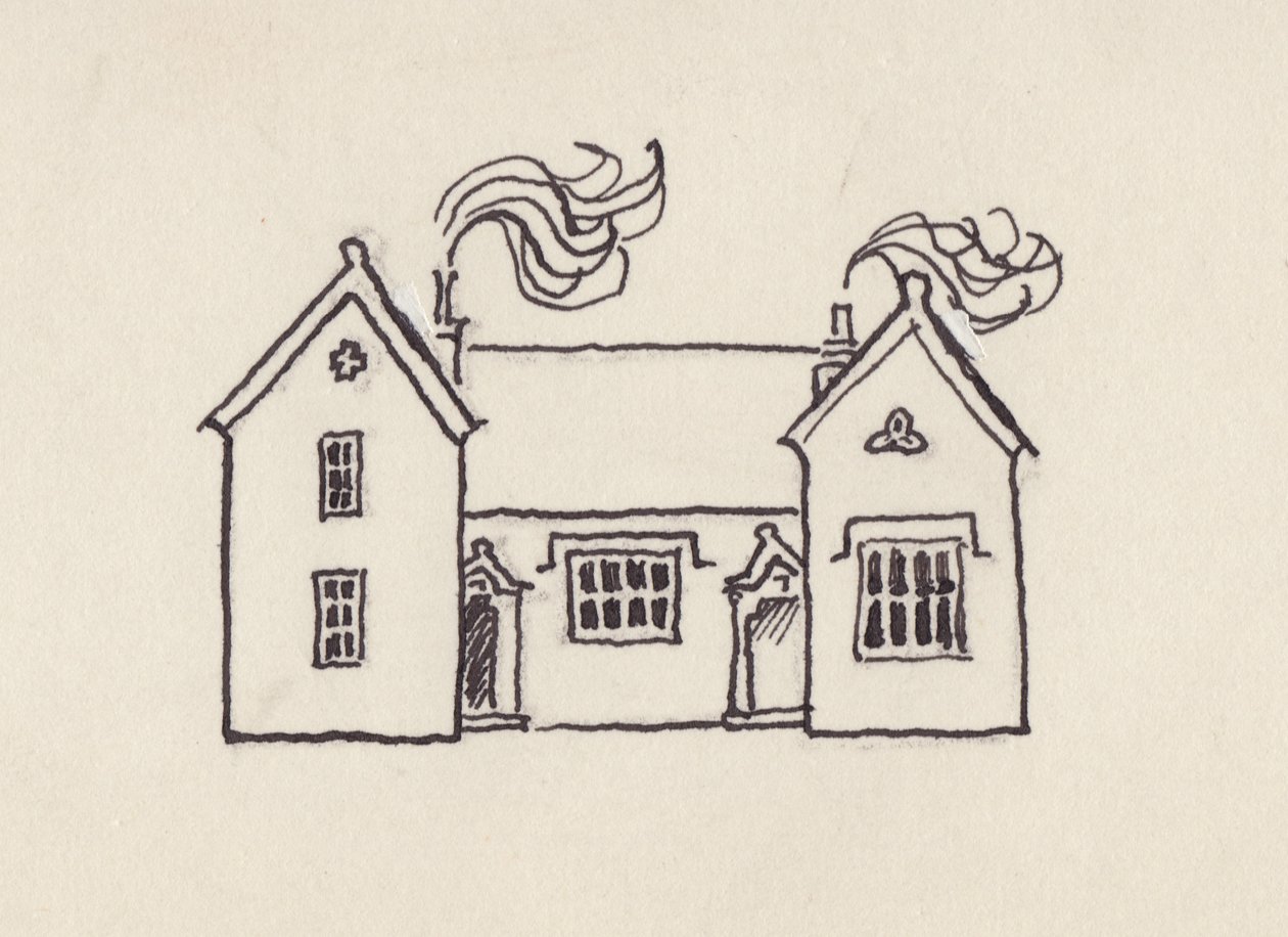 The School House, Little Bedwyn, 1980-talet. av Shirley Markham