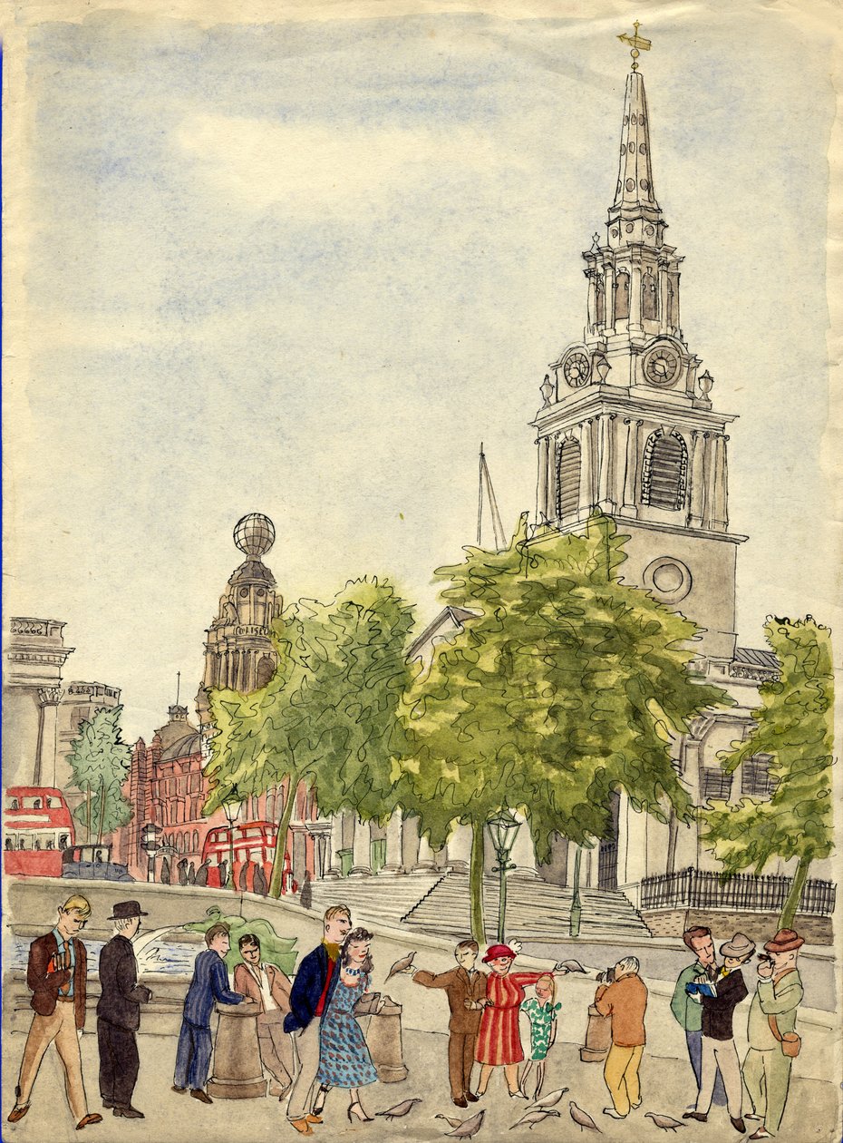 Trafalgar Square, London, 1948. av Shirley Markham