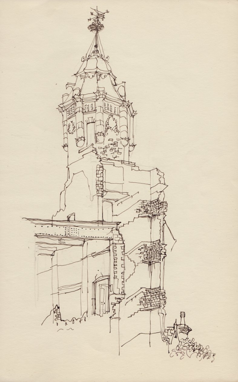 Torn av förstörd byggnad, c1950. av Shirley Markham