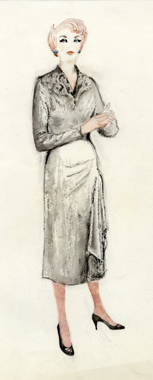 Kvinna i svart klänning, c1950. av Shirley Markham