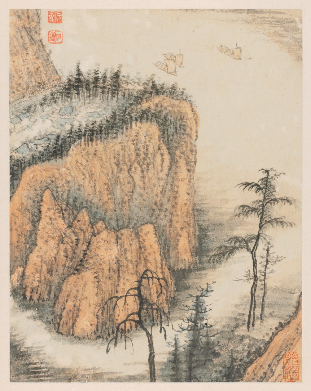 Reminiscenser av floden Qinhuai, 1642-1707. av Shitao