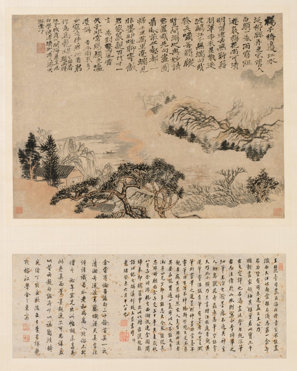 Skip Mist över Jiangnan av Shitao