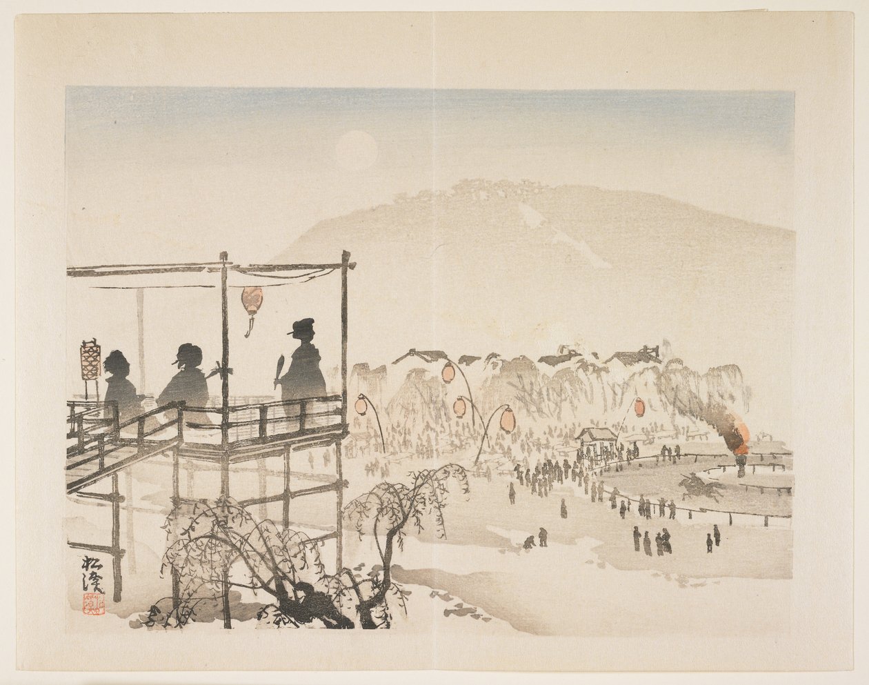 Ceremoniellt kavalleri, ca 1910-talet (trätryck i färg) av Shkei