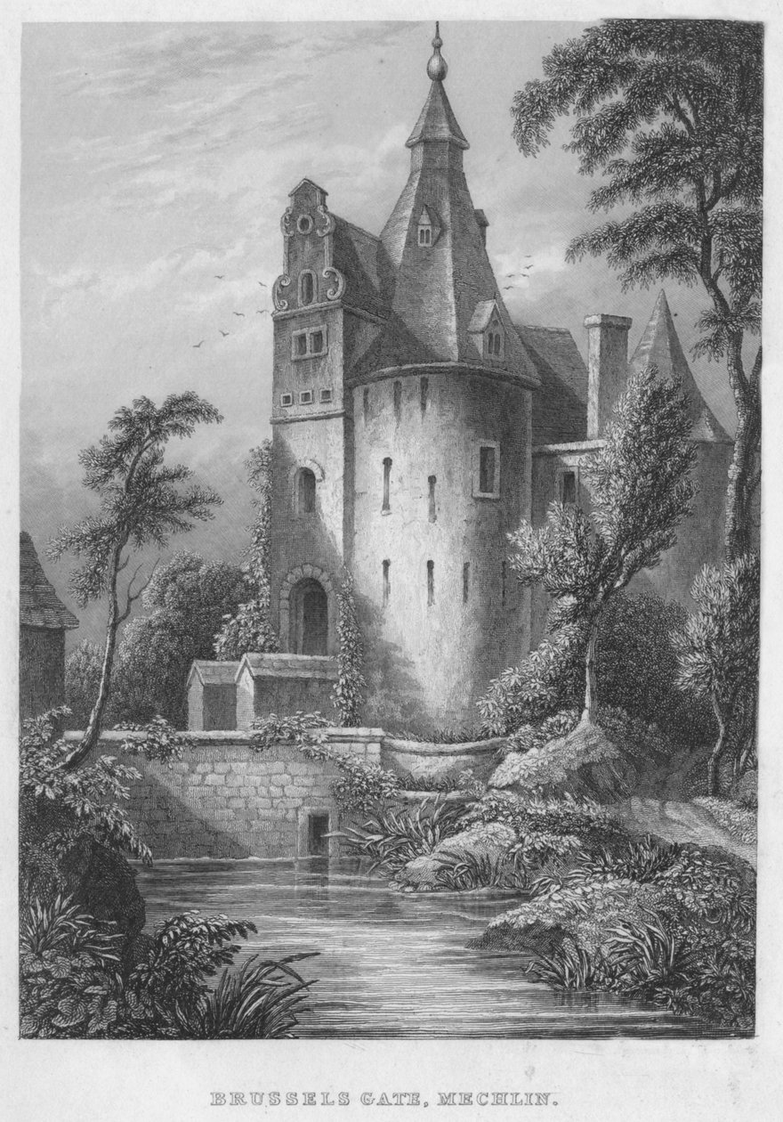 Brysselporten, Mechlen, 1850 av Shury and Son